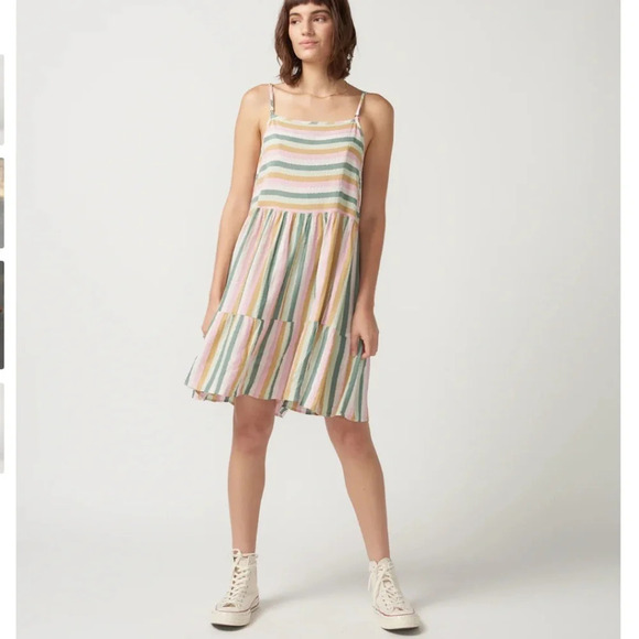 Self Contrast Athena Clover Rainbow Mini Dress Size Large - Picture 3 of 8